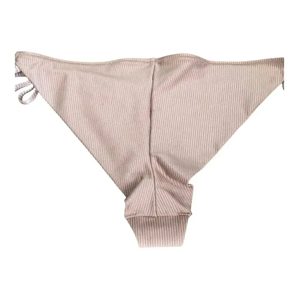 Aerie NWT Shiny Ribbed Textured Cheekier String Bikini Bottom Extra Extra Large